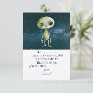 Alien Rymden födelsedagstack för ditt kort