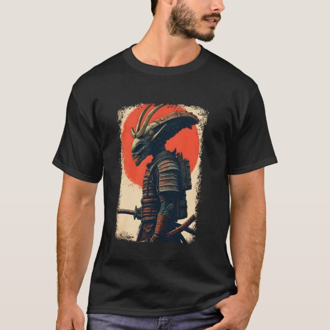 Alien Samurai Tee Japansk Sci-Fi Design Apparel U (Framsida)