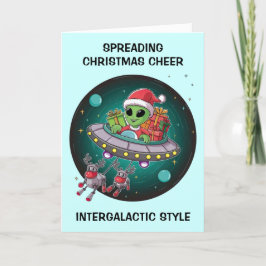 Alien Santa in UFO-jul Helgkort