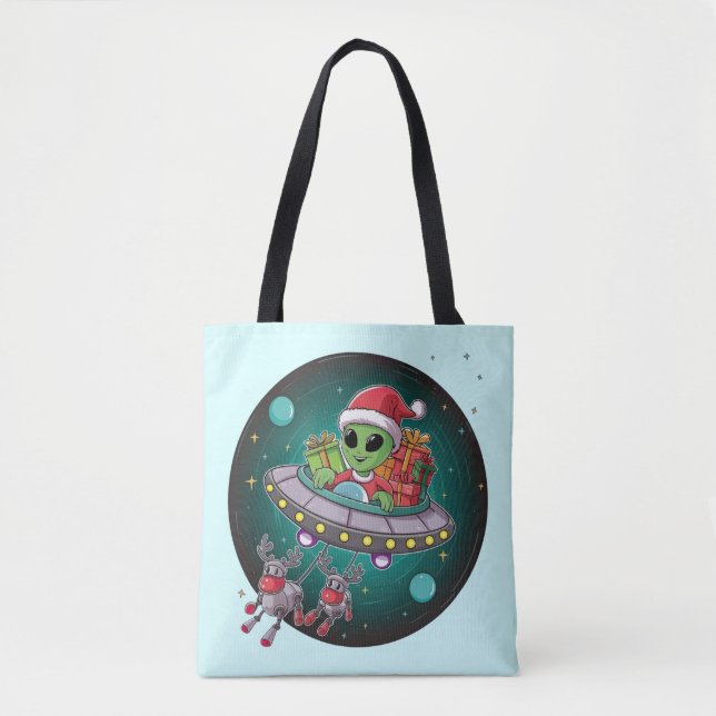 Alien Santa in UFO Tygkasse (Framsida)