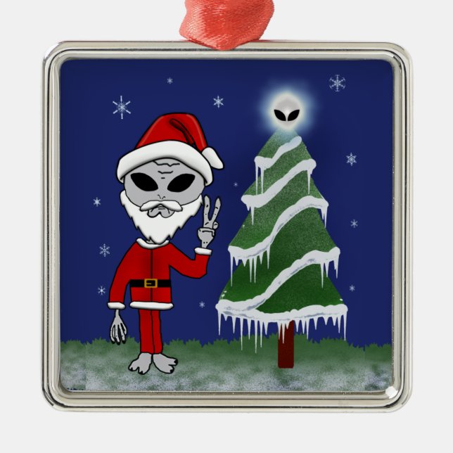 Alien Santa Julgransprydnad Metall (Framsidan)
