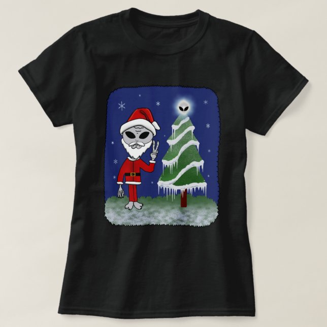 Alien Santa Tee Shirt (Design framsida)