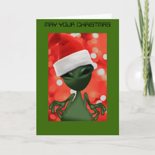ALIEN SANTA UR DET HÄR VÄRLDSHJÄLPKORTET HELGKORT