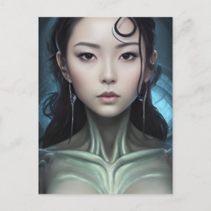 Alien Scifi Woman Vykort
