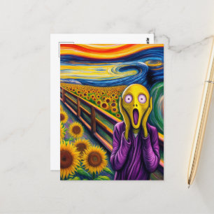 Alien Screaming Sunblommor Vykort