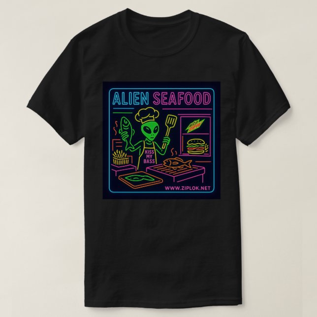 Alien Seafood - T-Shirt (Design framsida)