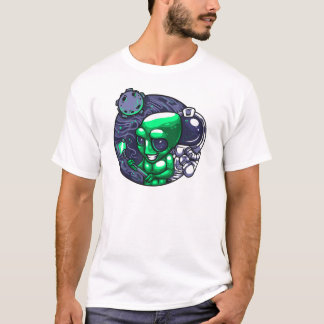 Alien Selfie Snap för Astronomer Teacher Space Flä T Shirt