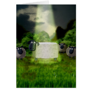 Alien Sheep Experiment Card Hälsningskort