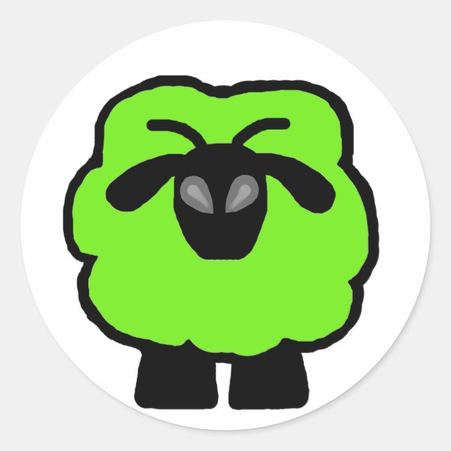 Alien Sheep Stickers Runt Klistermärke (Framsida)