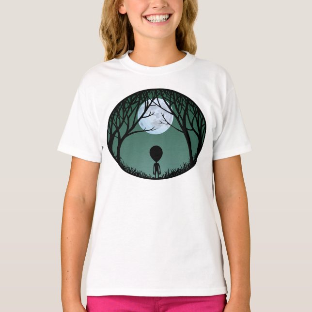 Alien Shirt Girl's Extraterrestrial T-Shirt (Framsida)