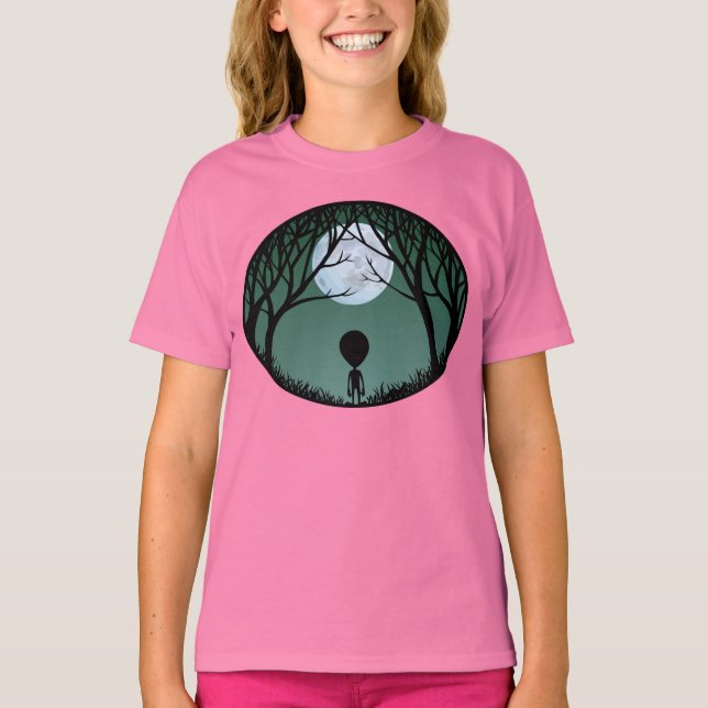 Alien Shirt Girl's Extraterrestrial T-Shirt (Framsida)