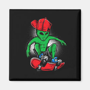 Alien Skateboarder Tröja Ufo's Troende Skateboardå Magnet