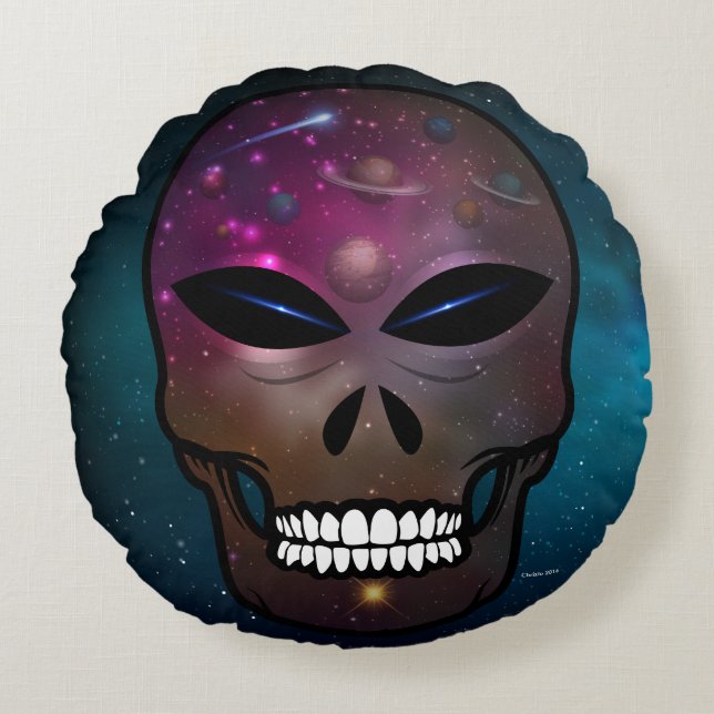 Alien Skull Dekorativ kudde ET i rymden (Framsidan)