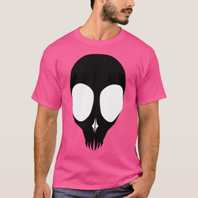 Alien Skull - Invertera - ingen kontur T Shirt (Framsida)