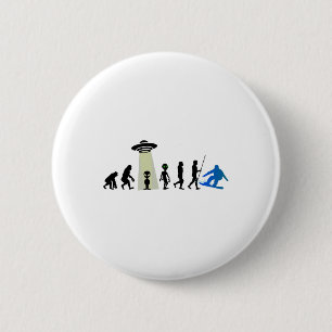 Alien Snowboard Evolution Pun Joke Winter Boarding Knapp
