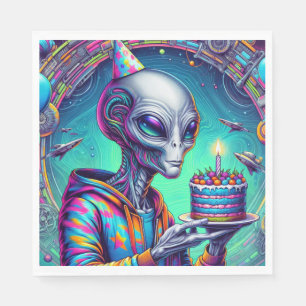 Alien som håller på att fånga fåglar pappersservett