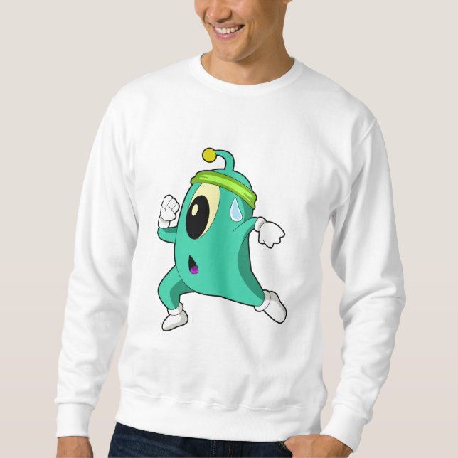 Alien som Springer Lång Ärmad Tröja (Framsida)