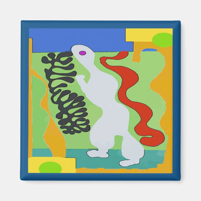 Alien Space Man Abstrakt Magnet (Framsidan)