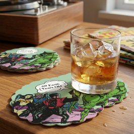 Alien Space man Futuristiska Sci=Fi-tecknad Underlägg Papper