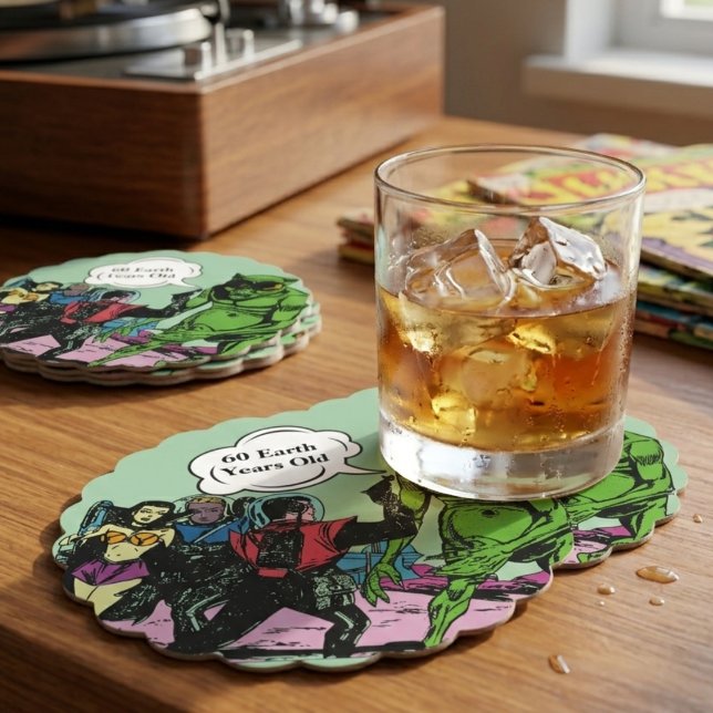 Alien Space man Futuristiska Sci=Fi-tecknad Underlägg Papper (Skapare uppladdad)