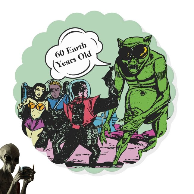 Alien Space man Futuristiska Sci=Fi-tecknad Underlägg Papper (Skapare uppladdad)