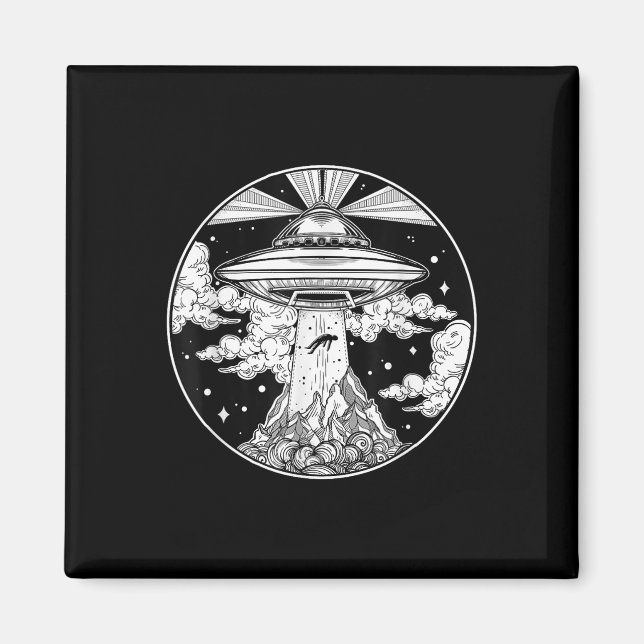 Alien Space Tattoo - Ufo 51 Area Roswell Tro T Magnet (Framsidan)