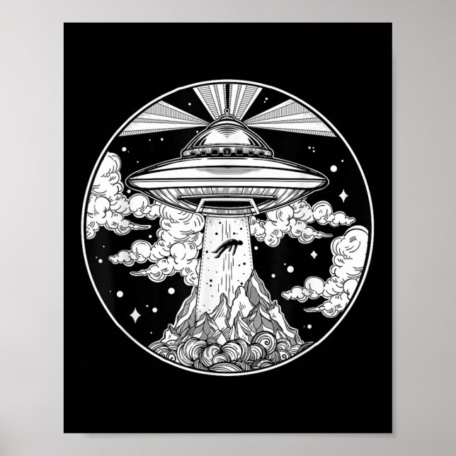 Alien Space Tattoo - Ufo 51 Area Roswell Tro T Poster (Framsidan)
