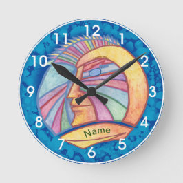 Alien Spaceman Clock Rund Klocka