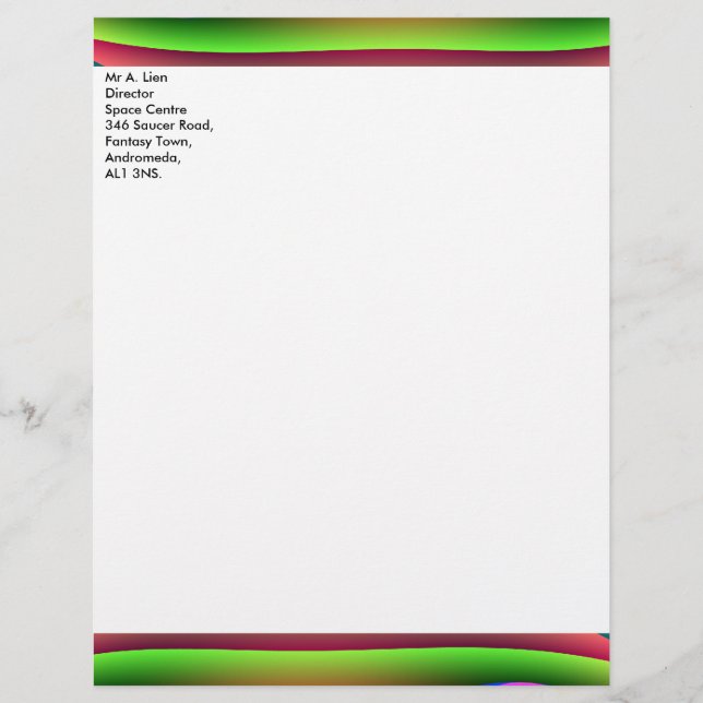 Alien Spaceship Anpassade Letterhead (Framsida)
