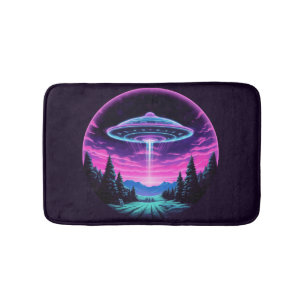 Alien Spaceship Retro Futuristiska Badrumsmatta
