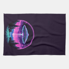 Alien Spaceship Retro Futuristiska Kökshandduk