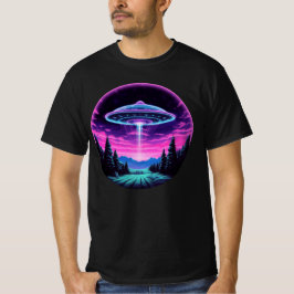 Alien Spaceship Retro Futuristiska T Shirt