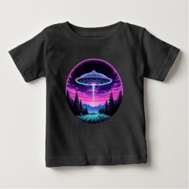 Alien Spaceship Retro Futuristiska T Shirt