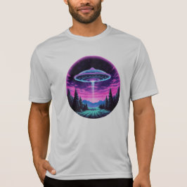 Alien Spaceship Retro Futuristiska T Shirt