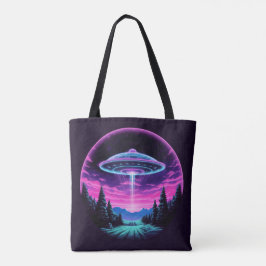 Alien Spaceship Retro Futuristiska Tygkasse