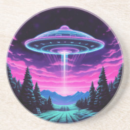 Alien Spaceship Retro Futuristiska Underlägg