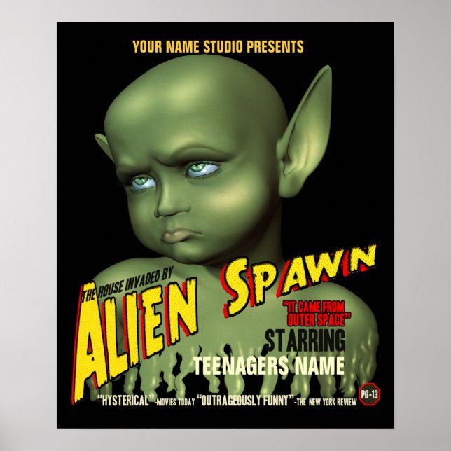 Alien Spawn B-Movie-Anpassadet Poster (Framsidan)