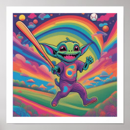 Alien Spela Baseball Poster