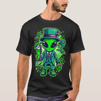 Alien St patricks day Extraterrestrial Shamrock Ir T Shirt