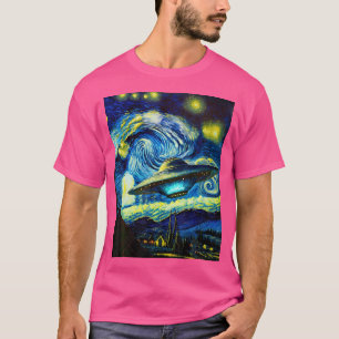 Alien Starry Night Stil Painting Van Gogh Alien U T Shirt