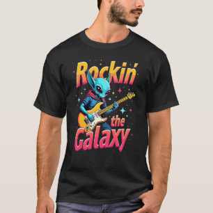 Alien Sten Guitar T-Shirt Rockin" Galaxy