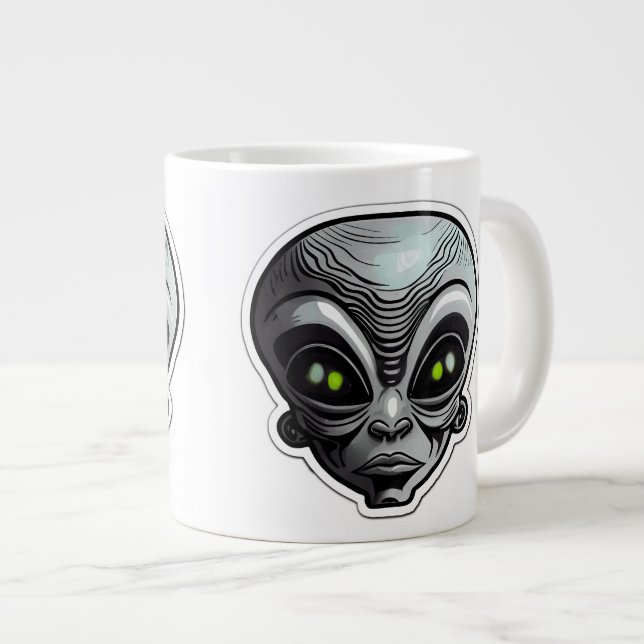 Alien Sticker Art Jumbo Mugg (Framsida höger)