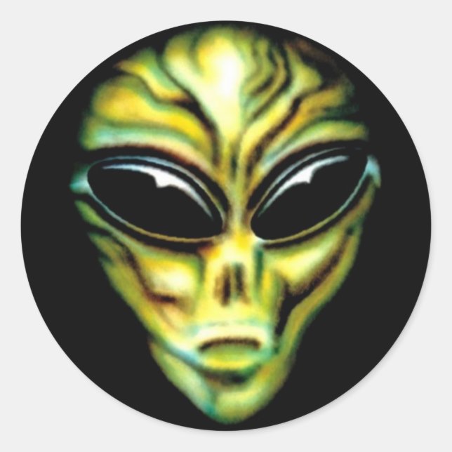 Alien Sticker Runt Klistermärke (Framsida)