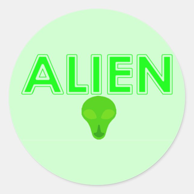 Alien Stickers Runt Klistermärke (Framsida)