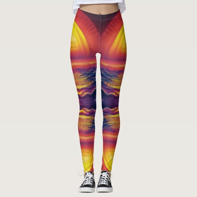 Alien strand vid solnedgång Leggings (Framsida)