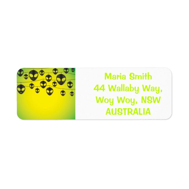 Alien-sträng Returadress Etikett (Framsidan)