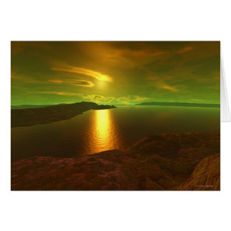 Alien sunset hälsningskort