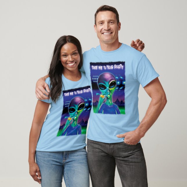 Alien T-skjorta Ta mig till Partyet Tee (Unisex)