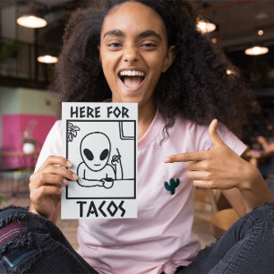 ALIEN TACOS FUNNY BIG BIRTHDAY Greeting Card Kort