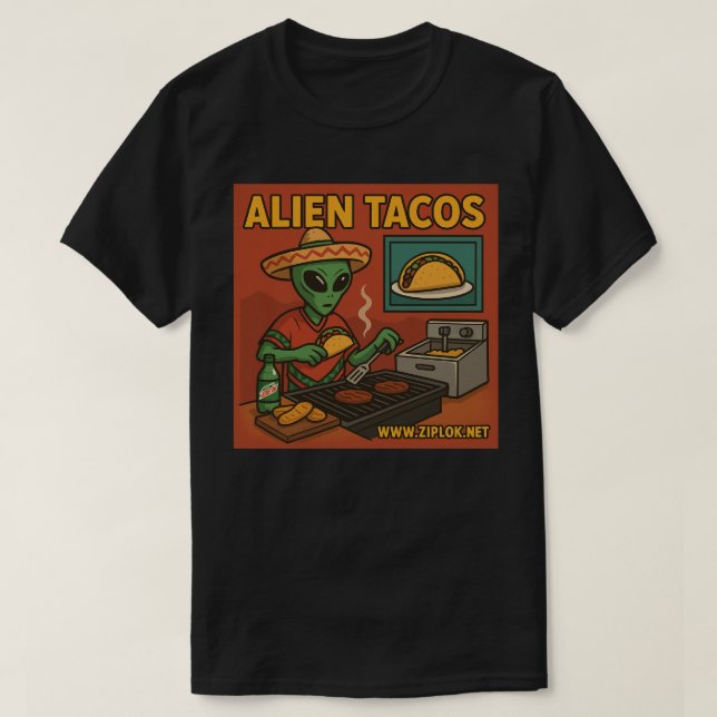 Alien Tacos - T-Shirt (Design framsida)